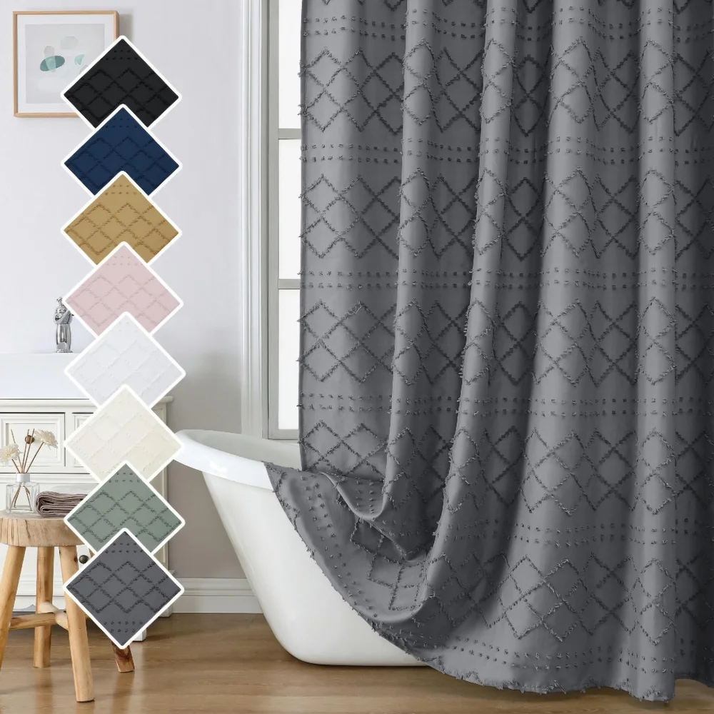 Elegant Gray Patterned Shower Curtain